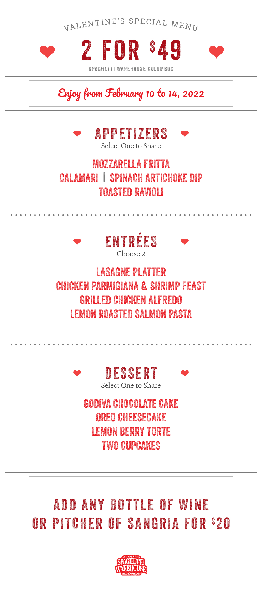 Valentine's day store specials near me